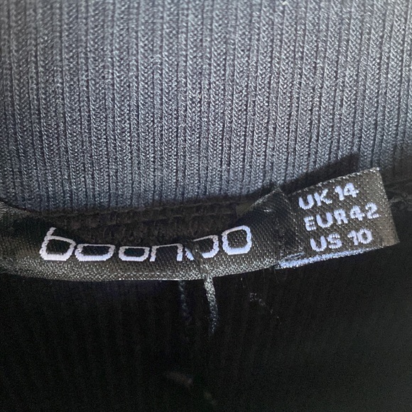 (A4) Boohoo Ribbed Turtleneck Top, Black,  Size 10, NWT - Picture 5 of 9